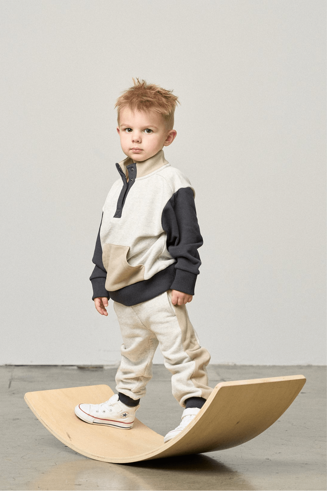 Side Stripe Jogger - Stone Grey - Little Bipsy