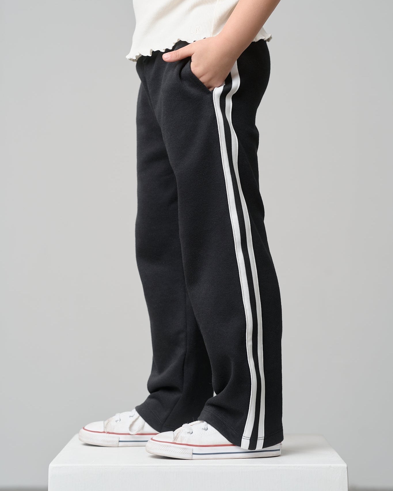 Side Trim Pant - Black - Little Bipsy
