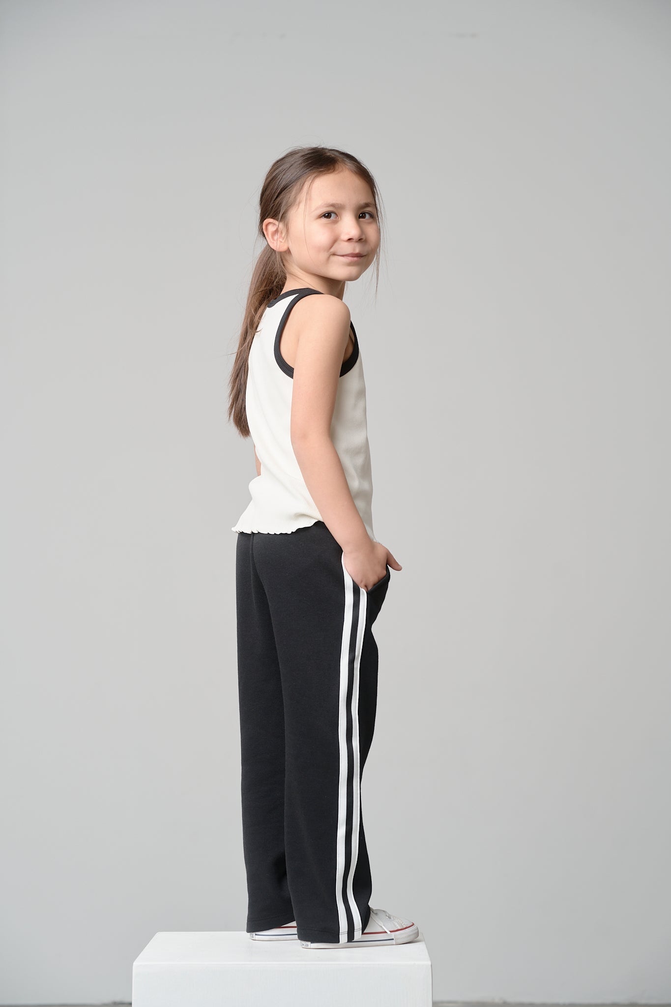 Side Trim Pant - Black - Little Bipsy