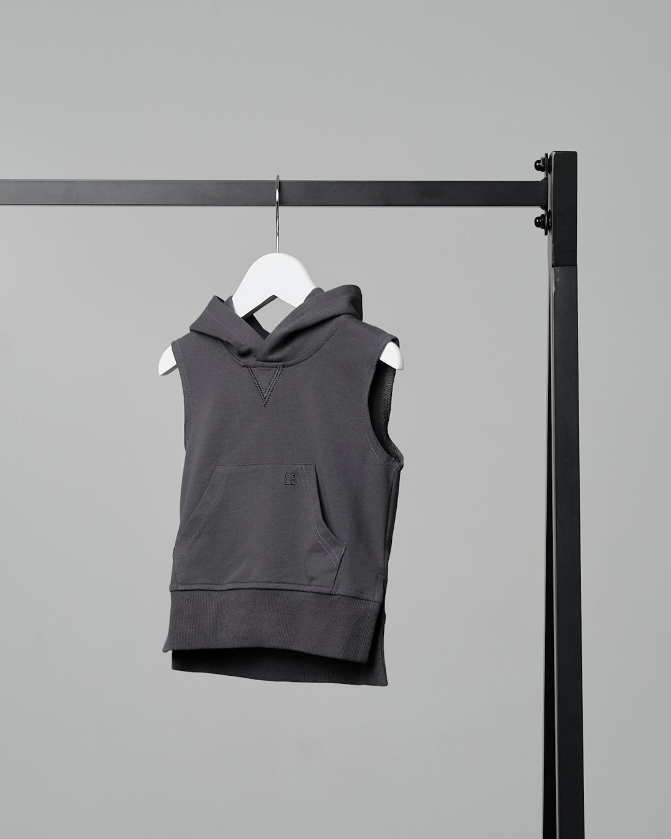 Sleeveless Hoodie - Iron - Little Bipsy