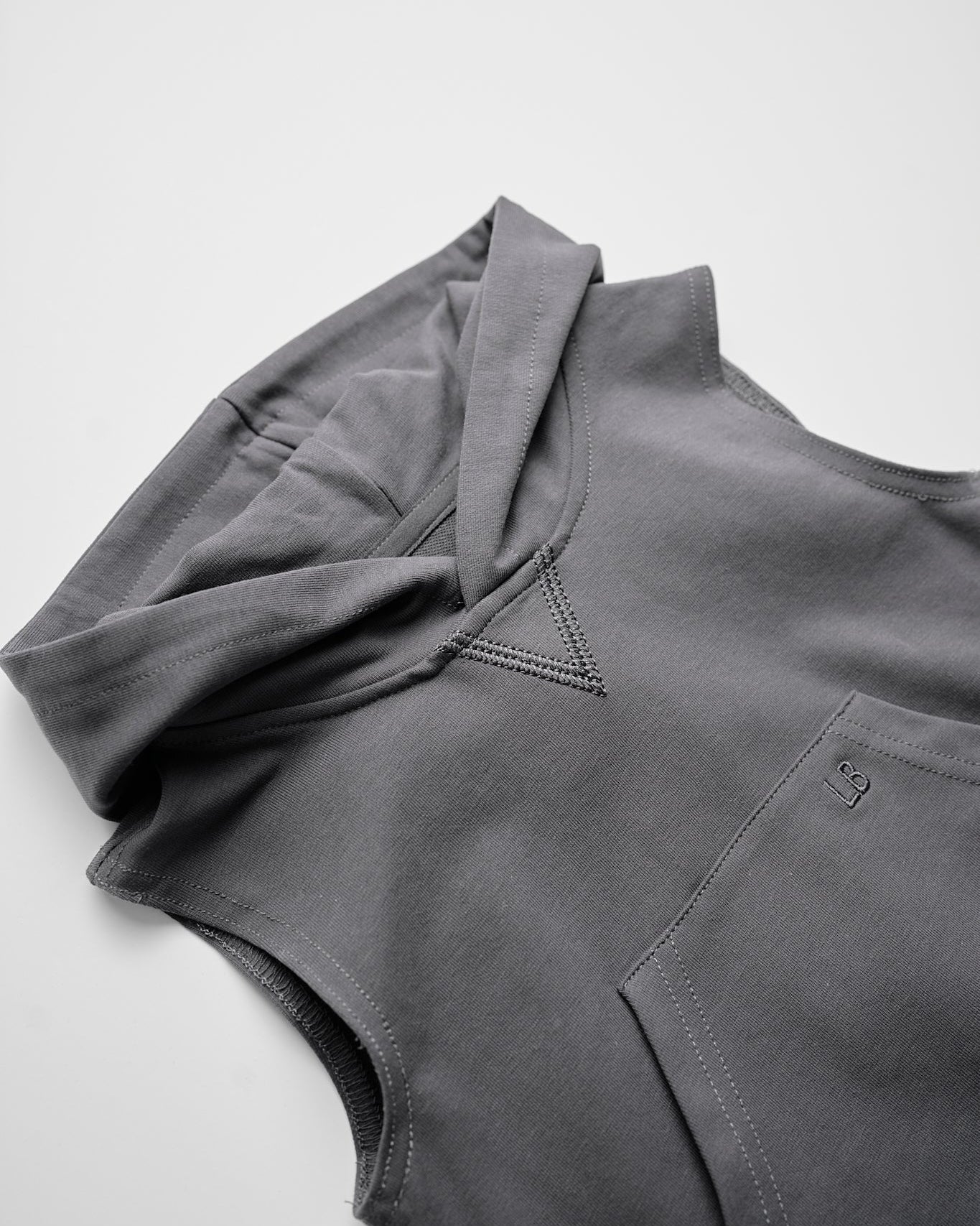 Sleeveless Hoodie - Iron - Little Bipsy