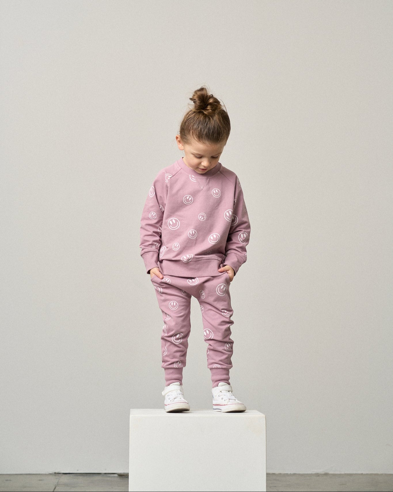 Smiley Pullover - Dusty Purple - Little Bipsy