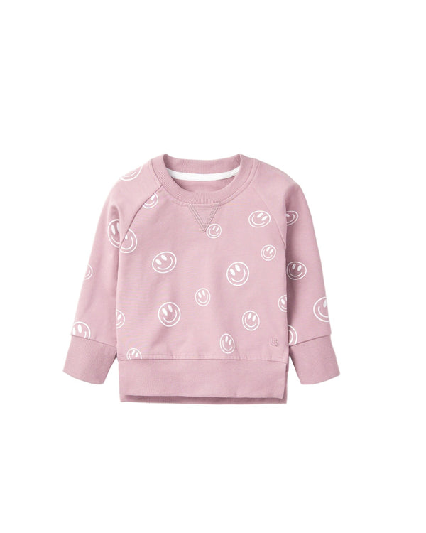 Smiley Pullover - Dusty Purple - Little Bipsy