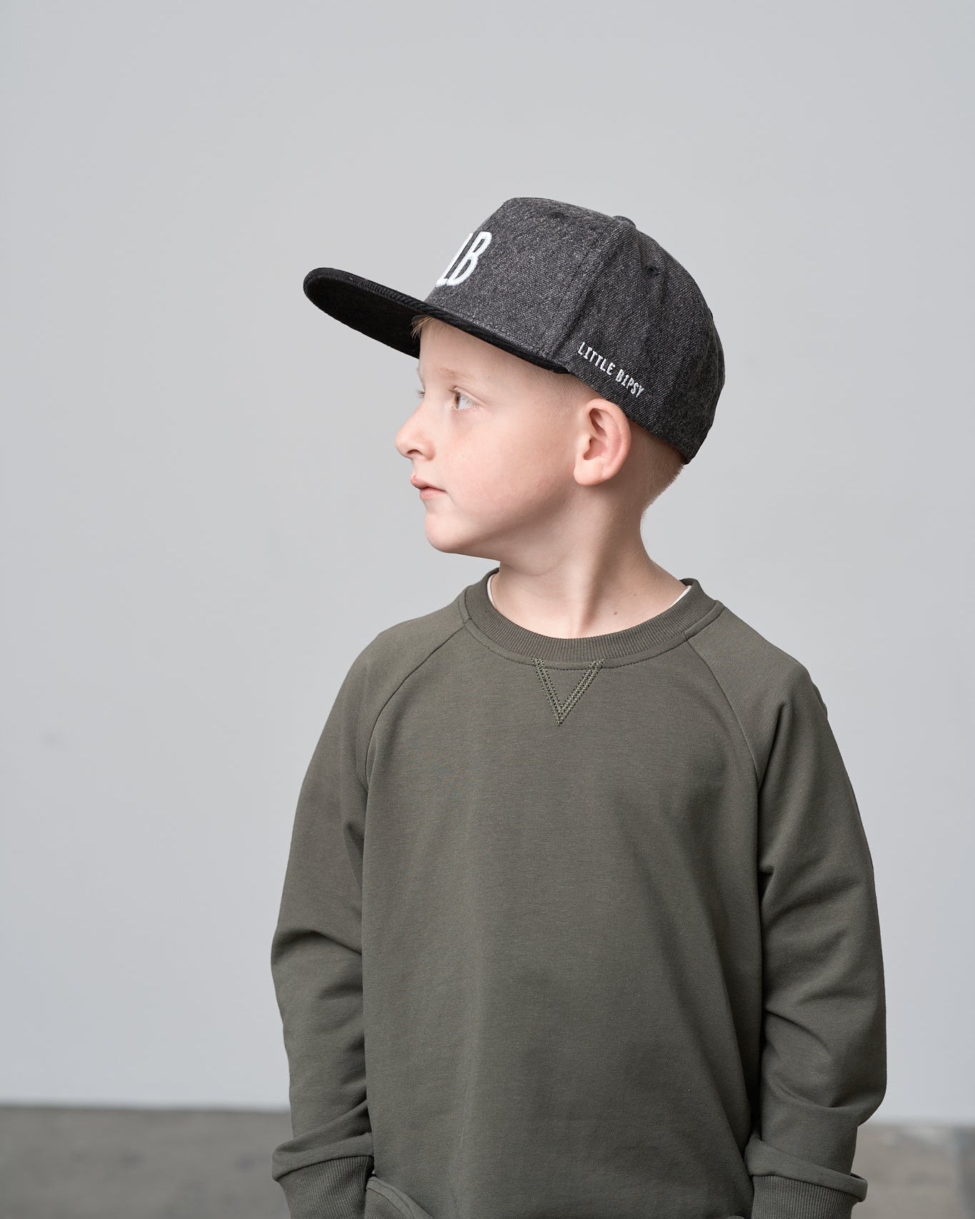 Snapback Hat - Dark Grey - Little Bipsy