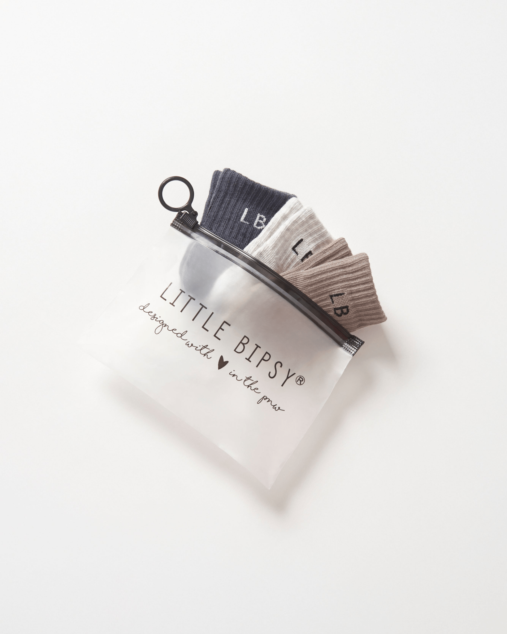 Sock 3 - Pack - Smoke, Light Heather Grey, Mushroom - Little Bipsy