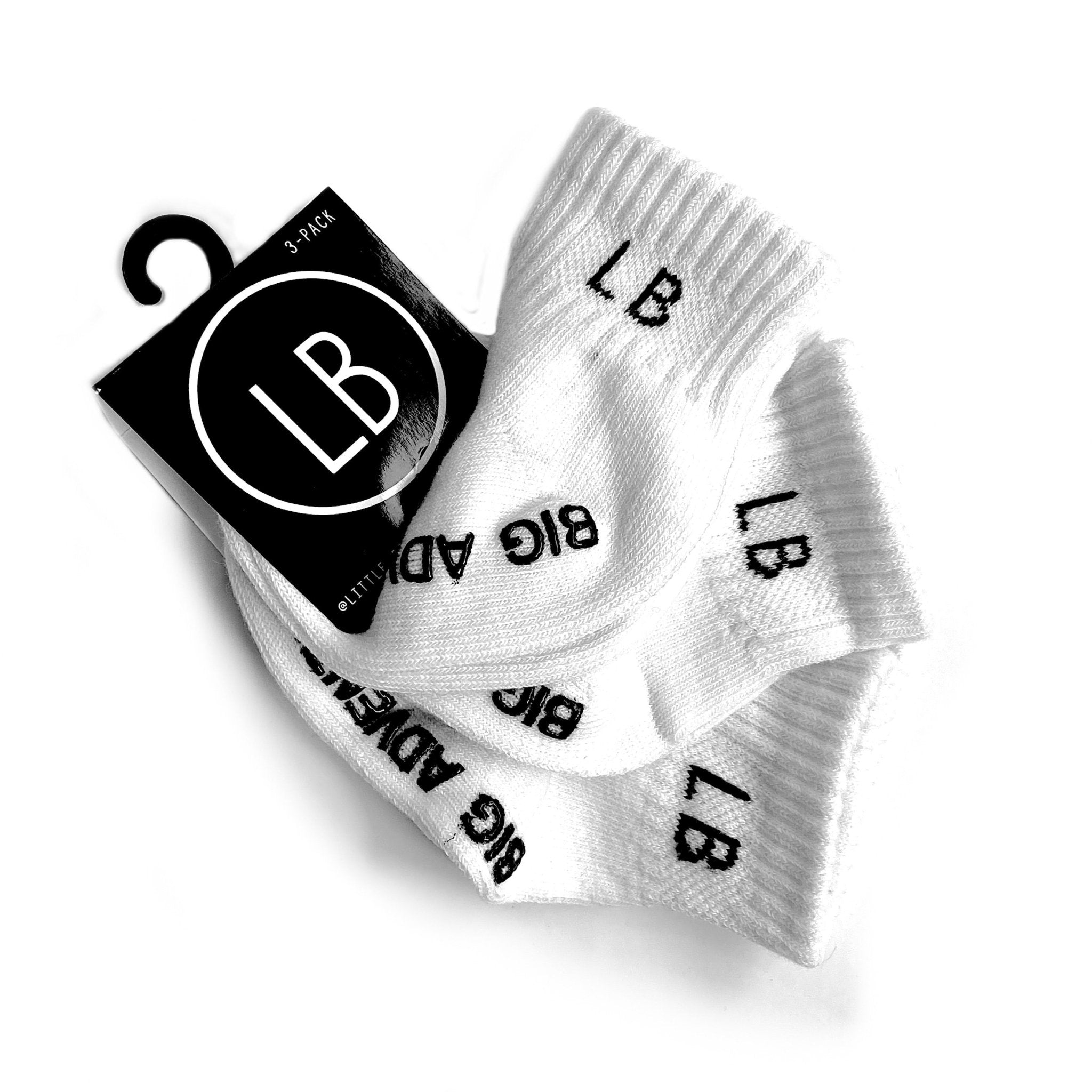 Sock 3 - Pack - White - Little Bipsy