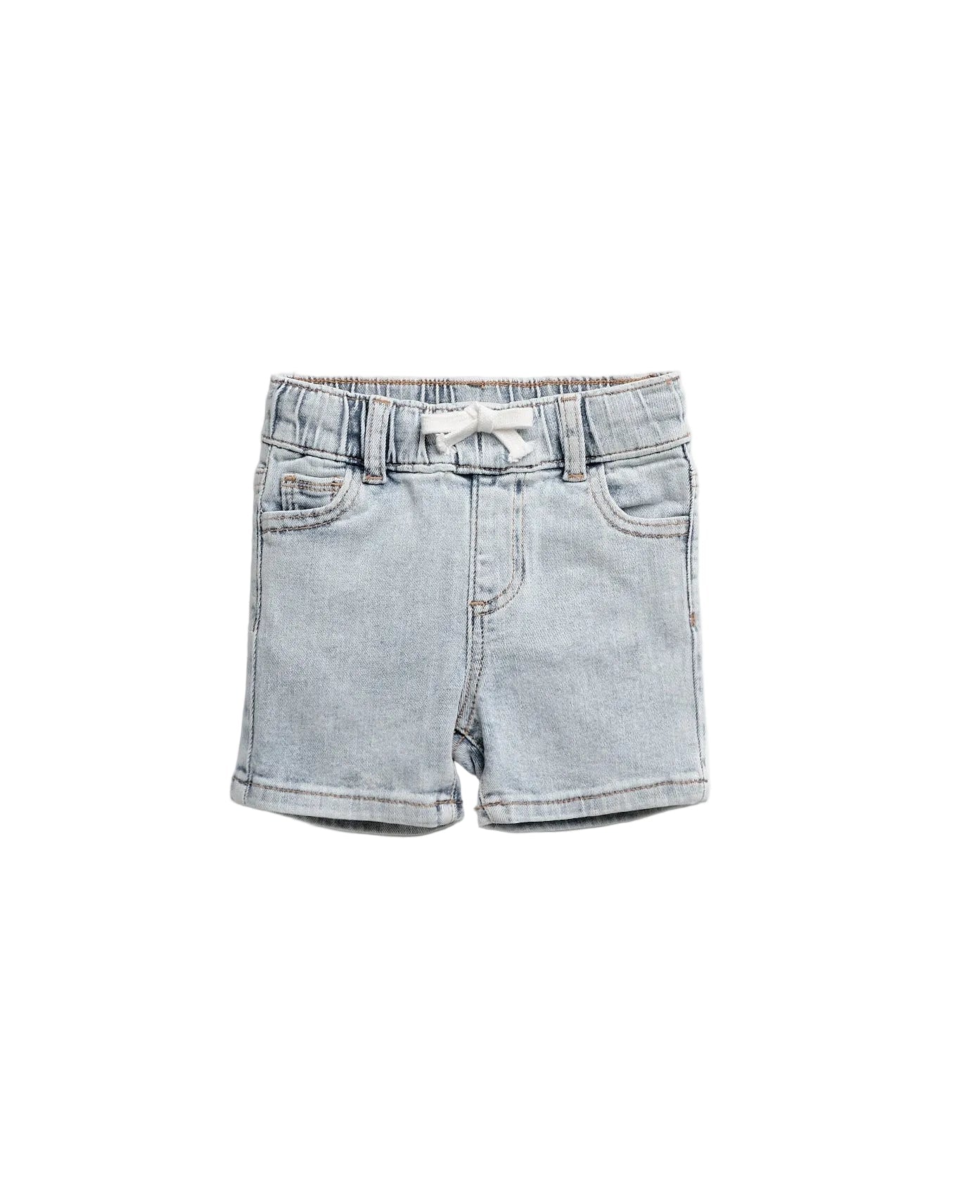 Straight Denim Short - Light Wash - Little Bipsy