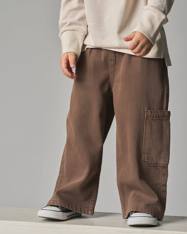 Straight Leg Cargo - Light Brown - Little Bipsy