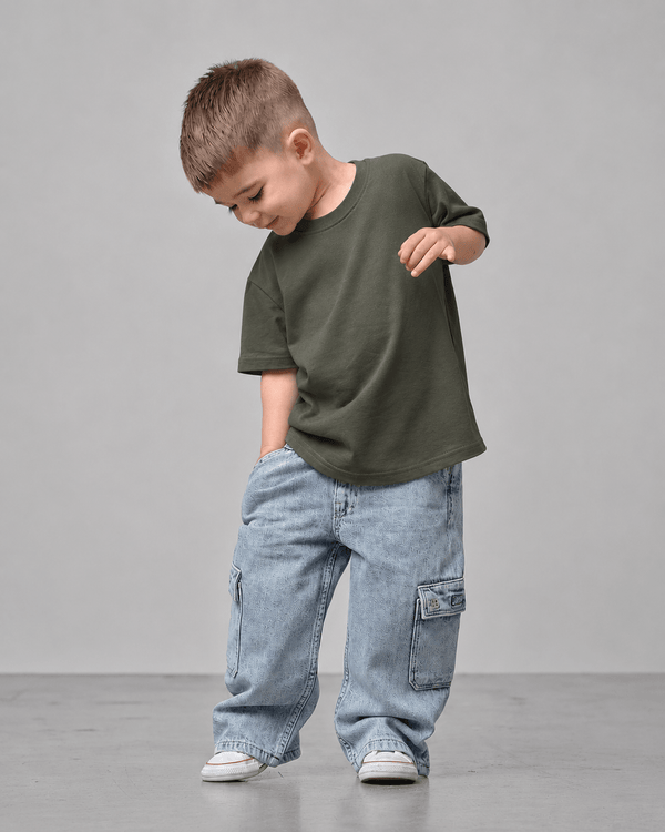 Swoop Elevated Tee - Green - Little Bipsy