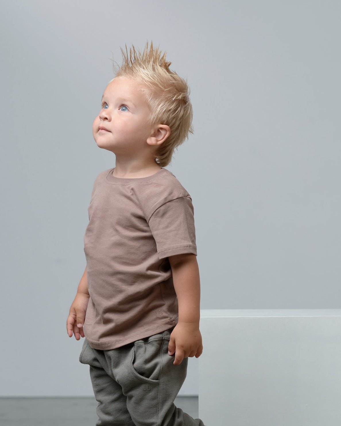 Swoop Elevated Tee - Light Brown - Little Bipsy