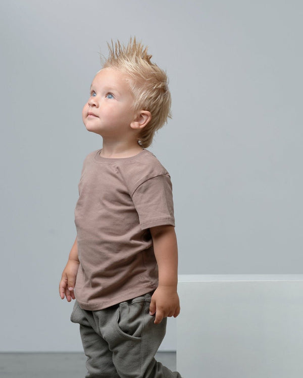 Swoop Elevated Tee - Light Brown - Little Bipsy