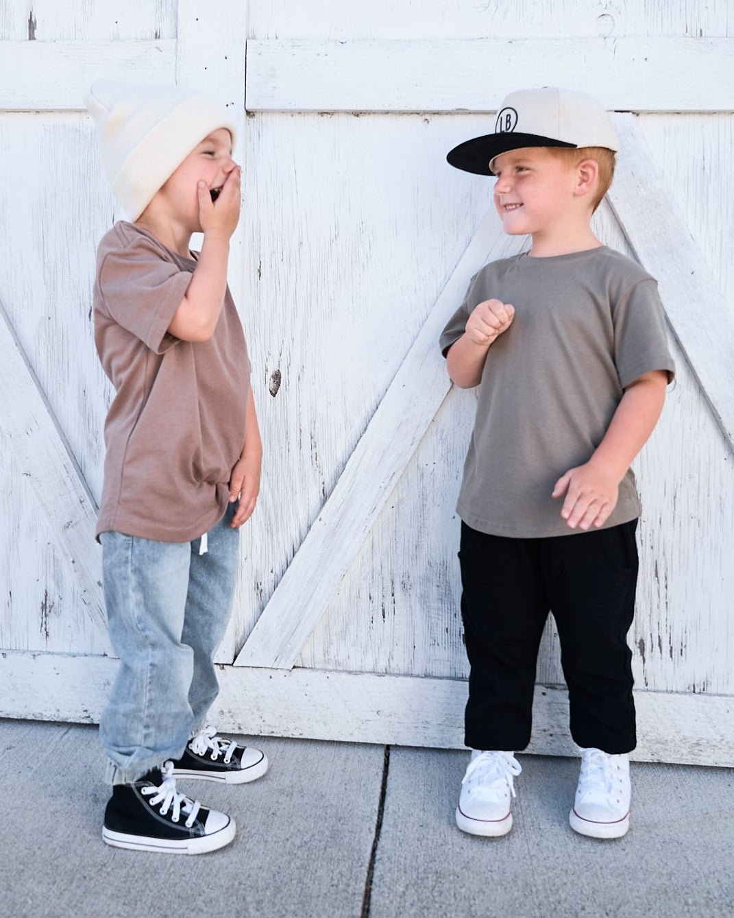 Swoop Elevated Tee - Light Brown - Little Bipsy