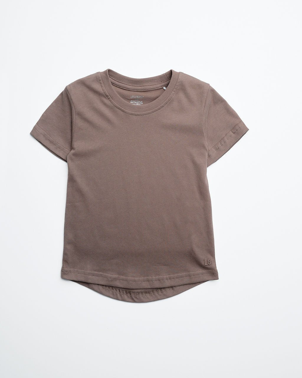Swoop Elevated Tee - Light Brown - Little Bipsy