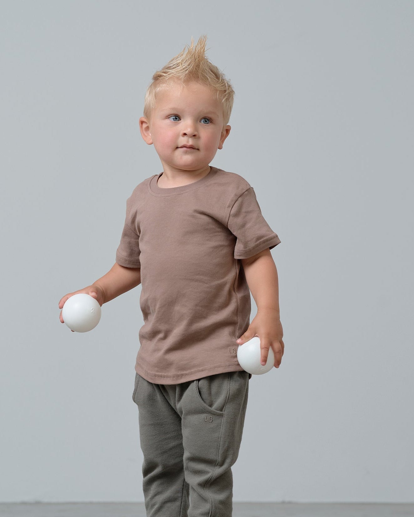 Swoop Elevated Tee - Light Brown - Little Bipsy