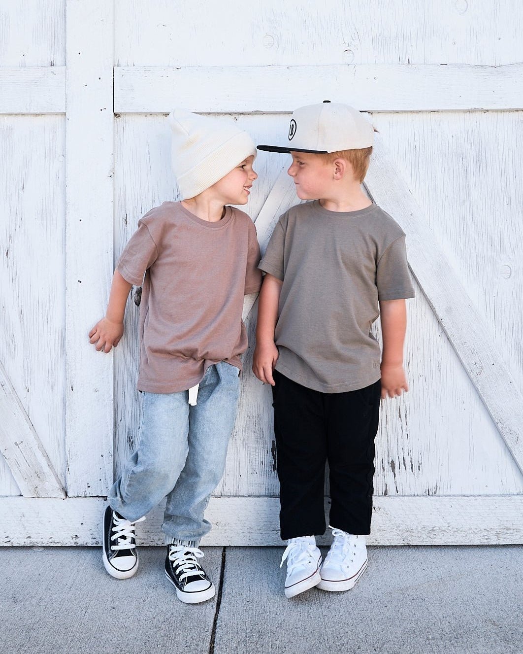 Swoop Elevated Tee - Light Brown - Little Bipsy