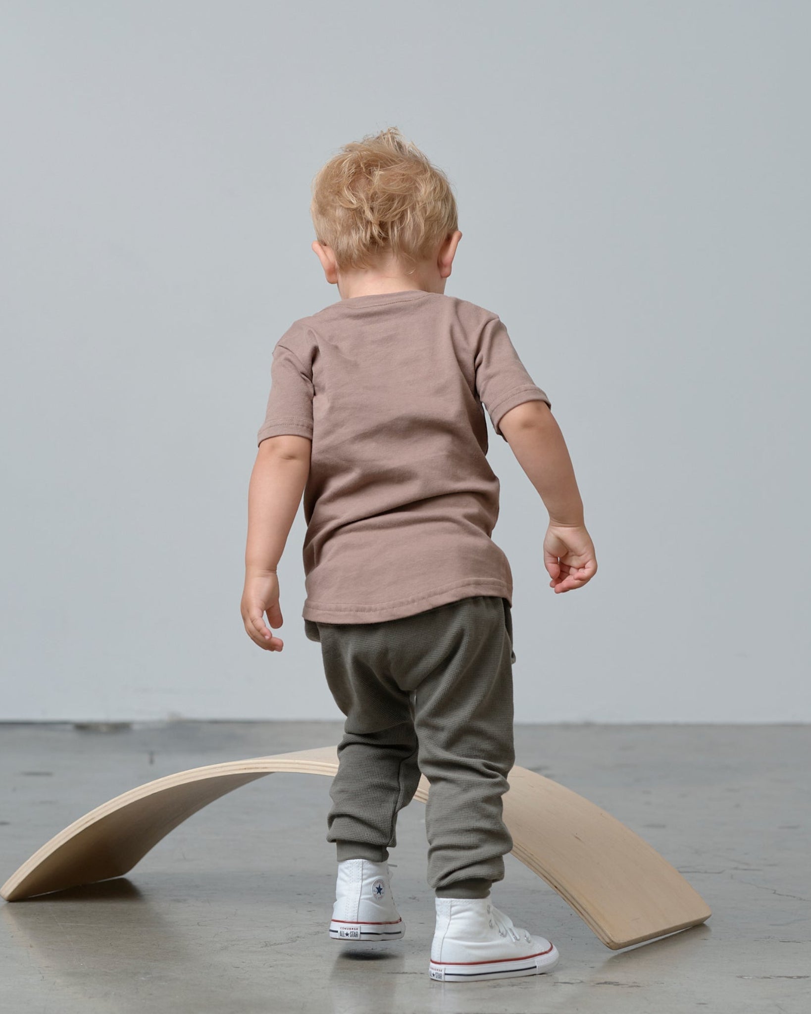 Swoop Elevated Tee - Light Brown - Little Bipsy