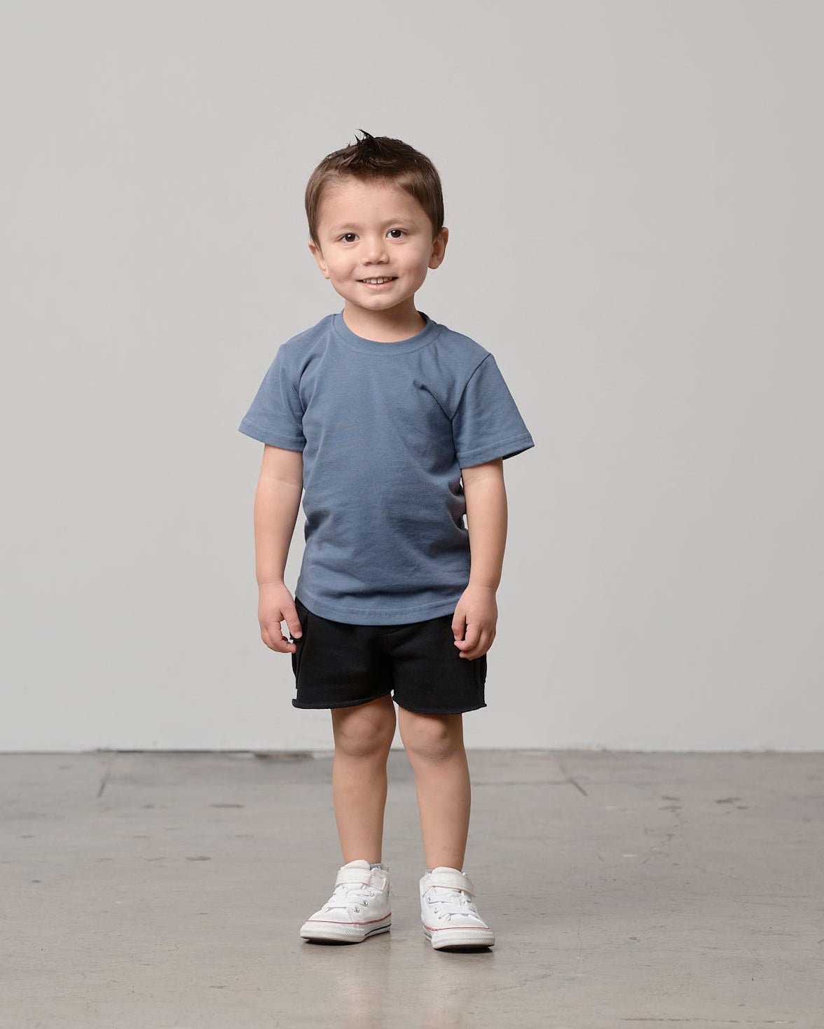 Swoop Elevated Tee - Worn Indigo - Little Bipsy