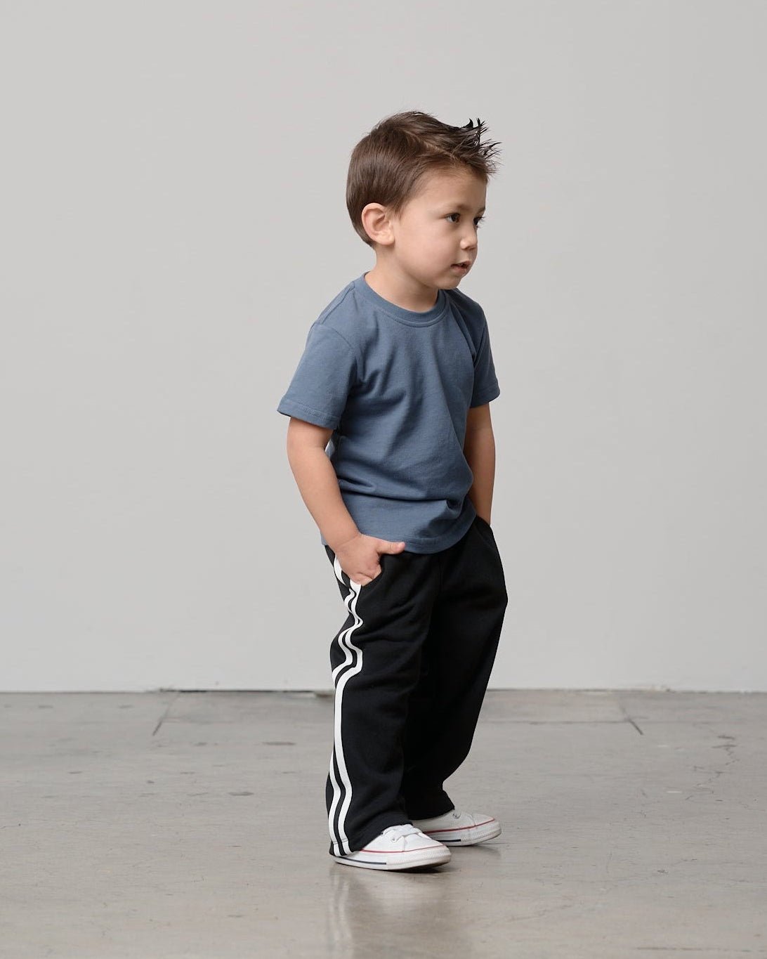 Swoop Elevated Tee - Worn Indigo - Little Bipsy