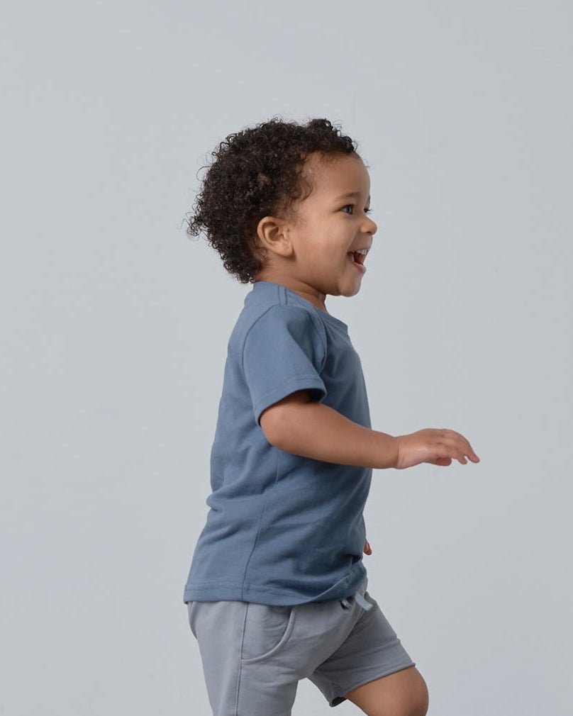 Swoop Elevated Tee - Worn Indigo - Little Bipsy