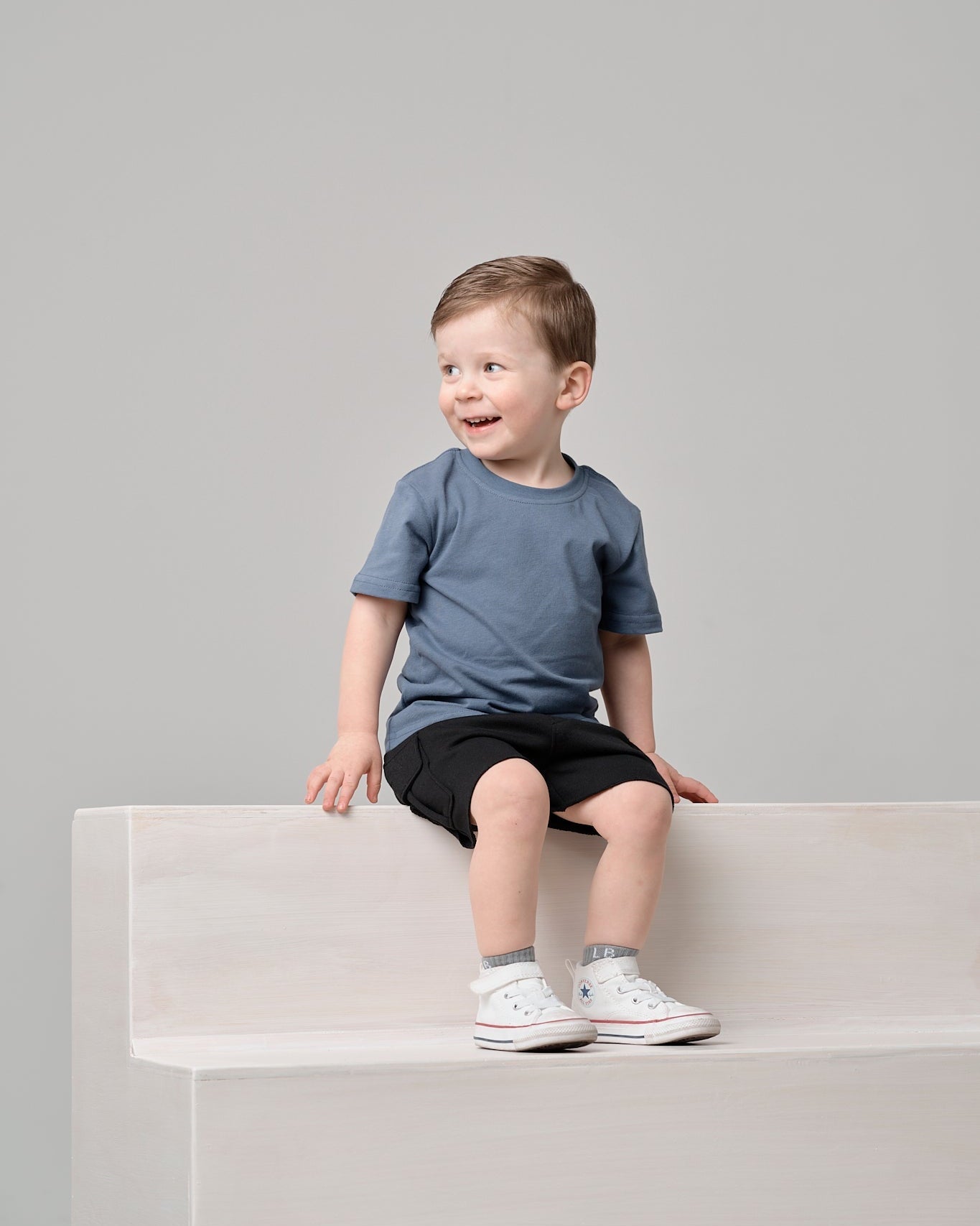 Swoop Elevated Tee - Worn Indigo - Little Bipsy