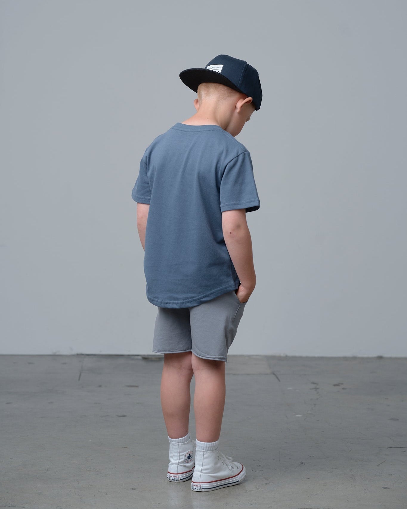 Swoop Elevated Tee - Worn Indigo - Little Bipsy