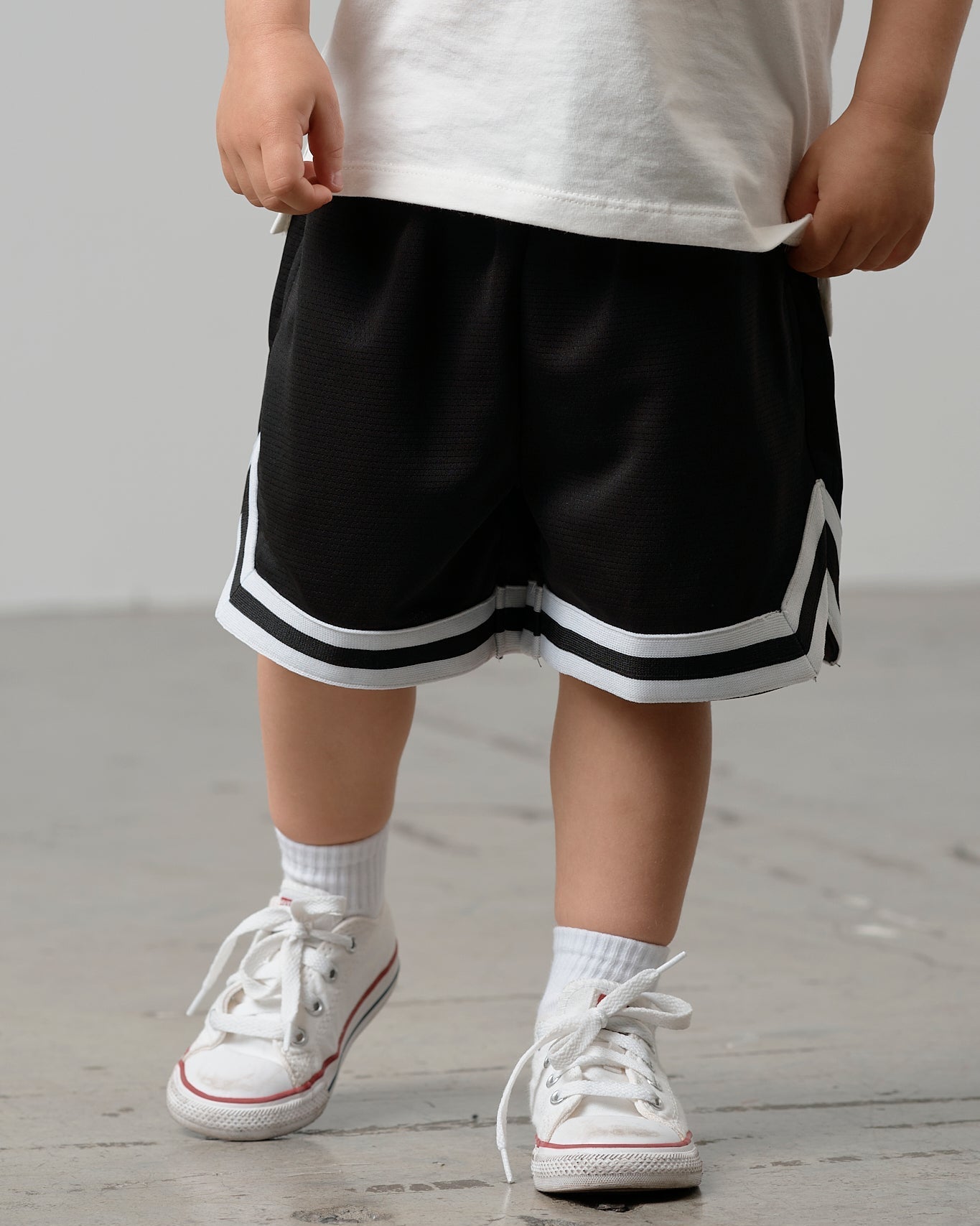 Varsity Mesh Short - Black - Little Bipsy
