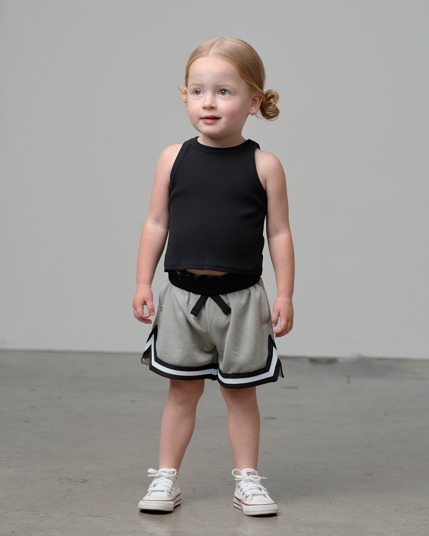 Varsity Mesh Short - Grey - Little Bipsy