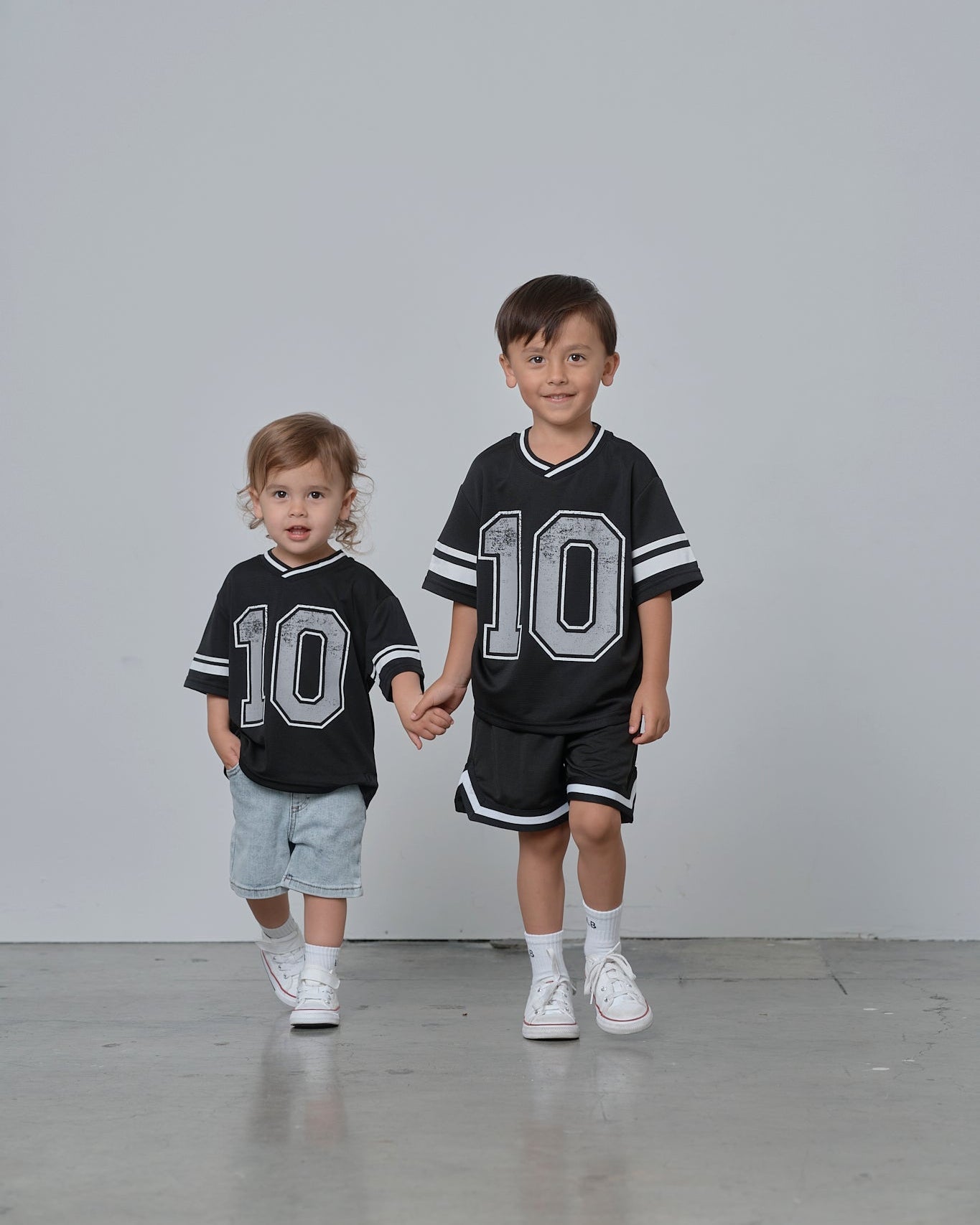 Varsity Mesh Tee - Black - Little Bipsy