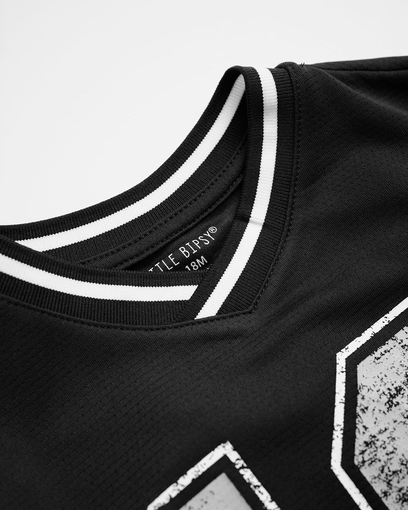 Varsity Mesh Tee - Black - Little Bipsy