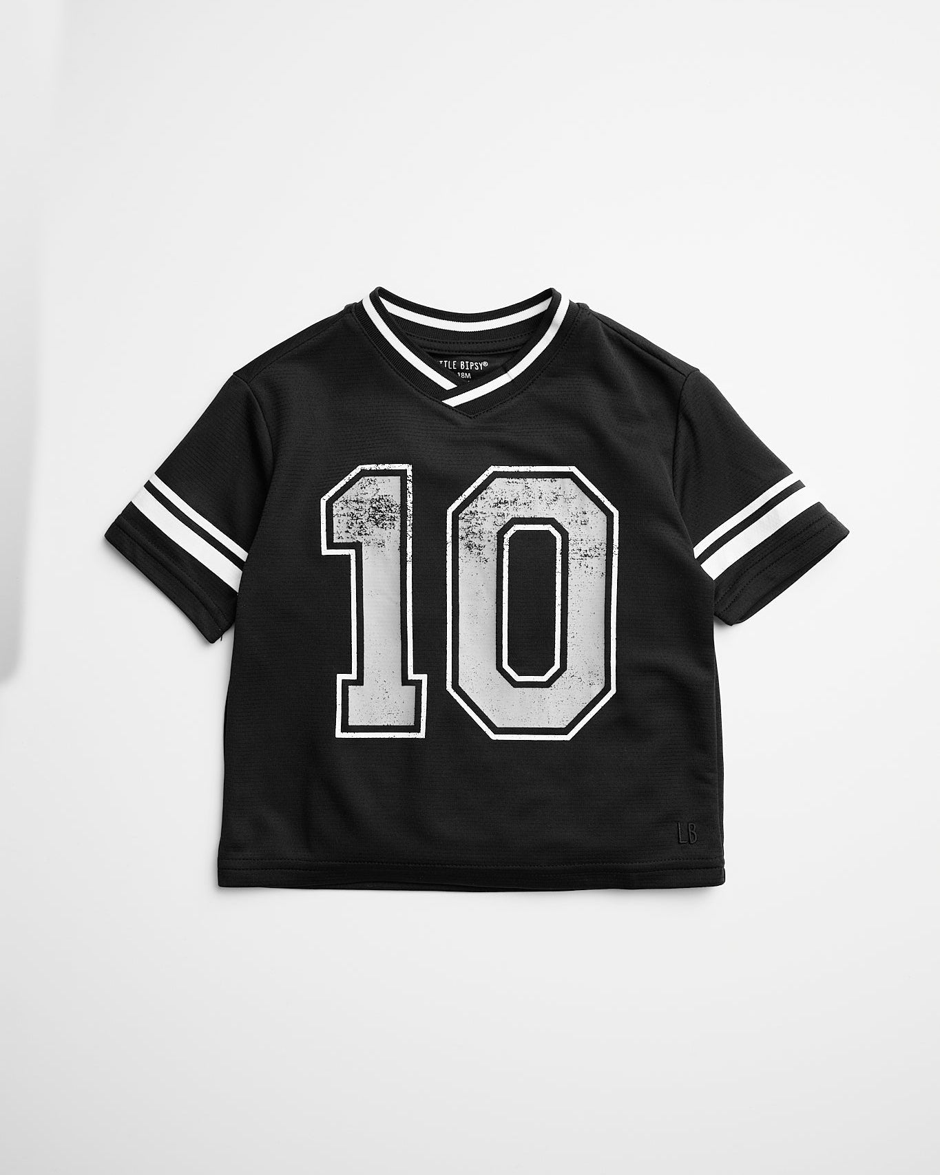 Varsity Mesh Tee - Black - Little Bipsy