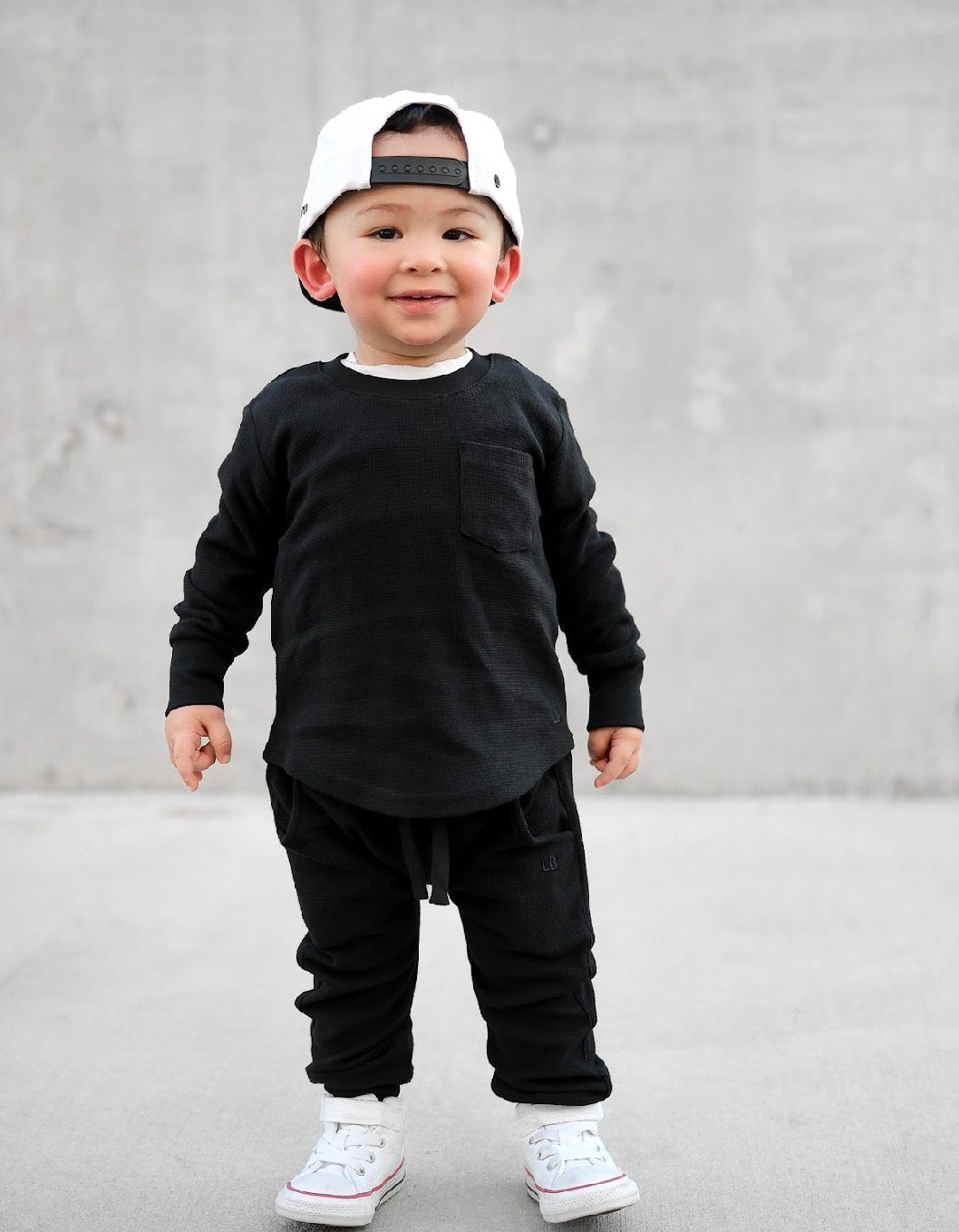 Waffle Jogger - Black - Little Bipsy