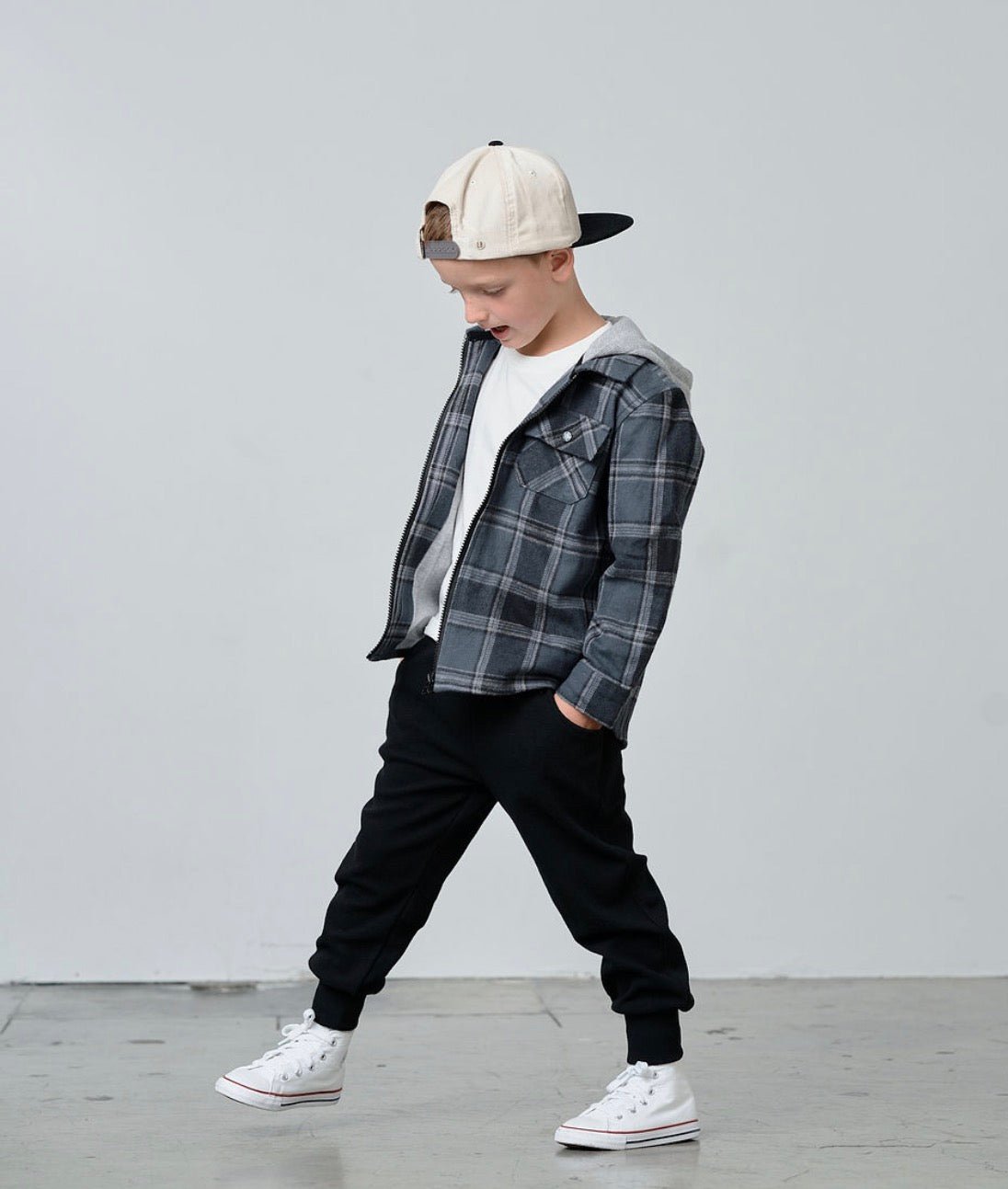 Waffle Jogger - Black - Little Bipsy