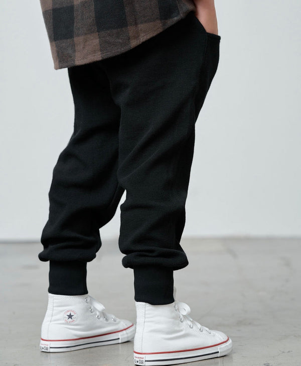Waffle Jogger - Black - Little Bipsy