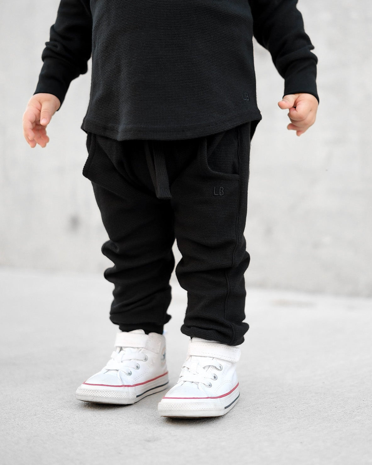 Waffle Jogger - Black - Little Bipsy
