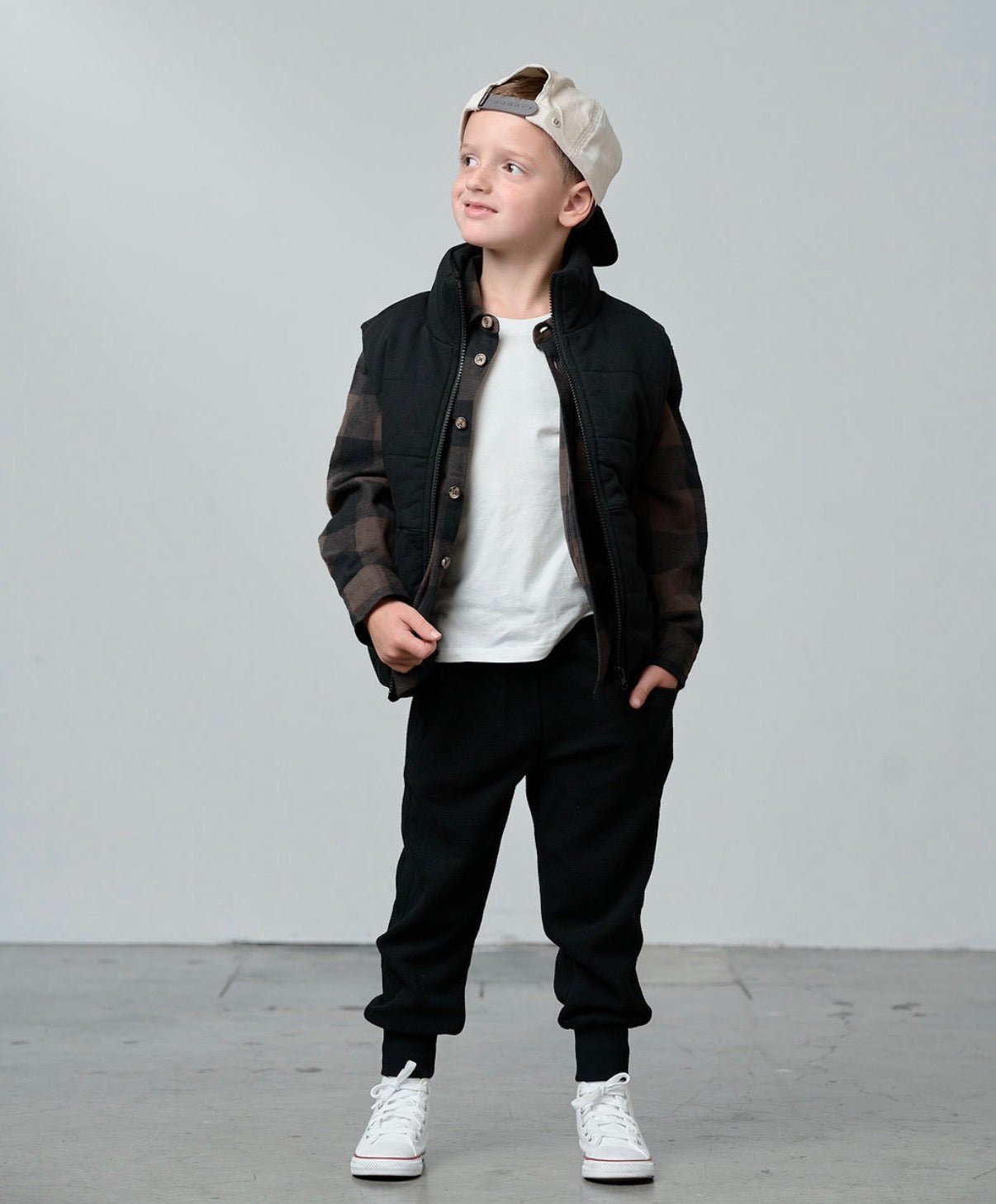 Waffle Jogger - Black - Little Bipsy