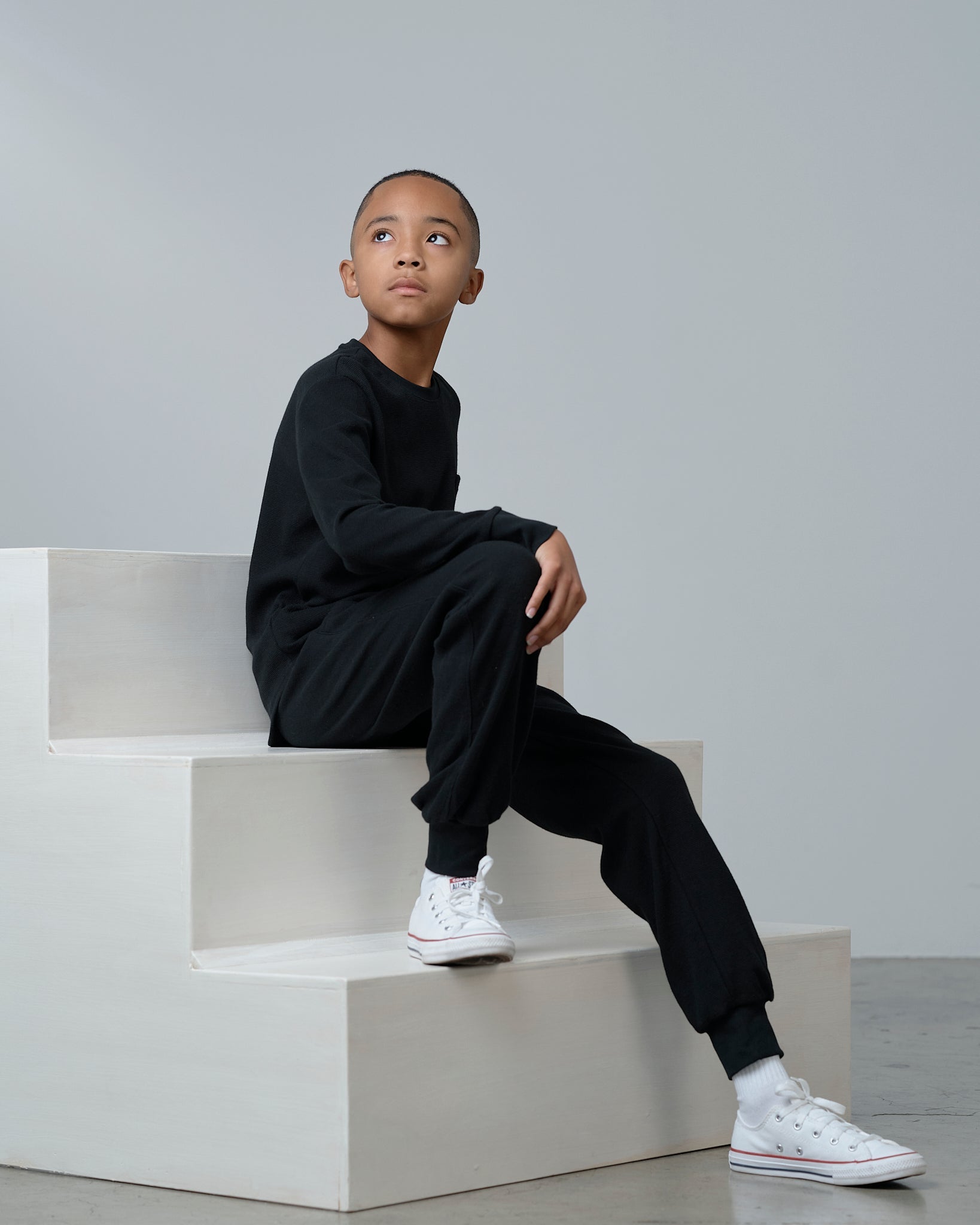 Waffle Jogger - Black - Little Bipsy