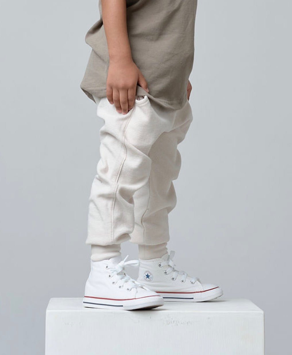 Waffle Jogger - Cream - Little Bipsy