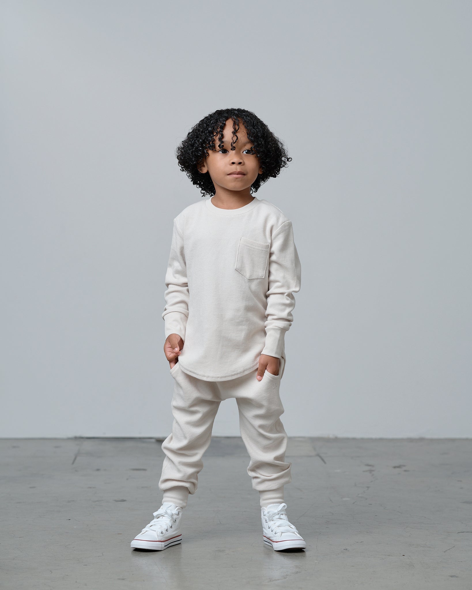 Waffle Jogger - Cream - Little Bipsy
