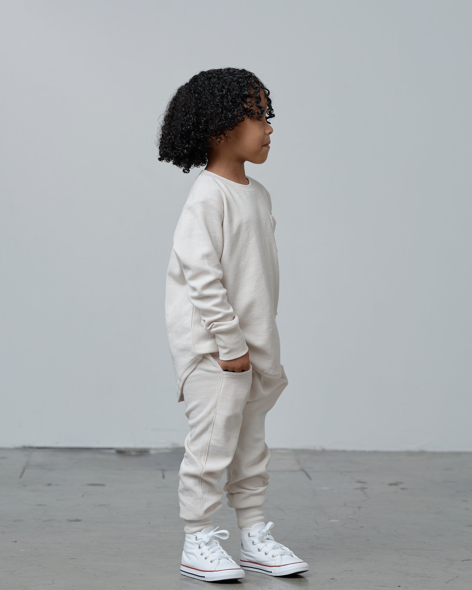 Waffle Jogger - Cream - Little Bipsy