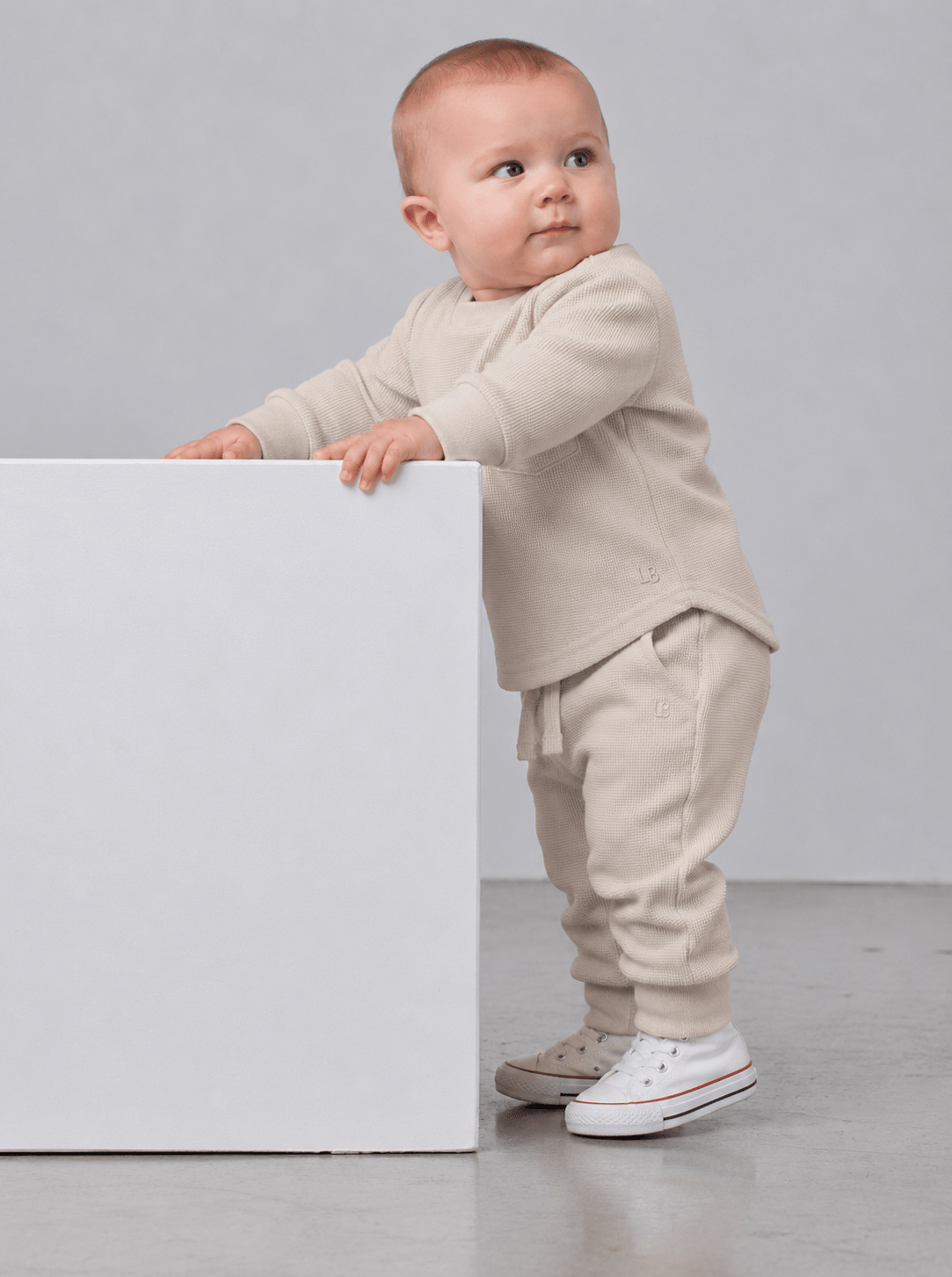 Waffle Jogger - Cream - Little Bipsy