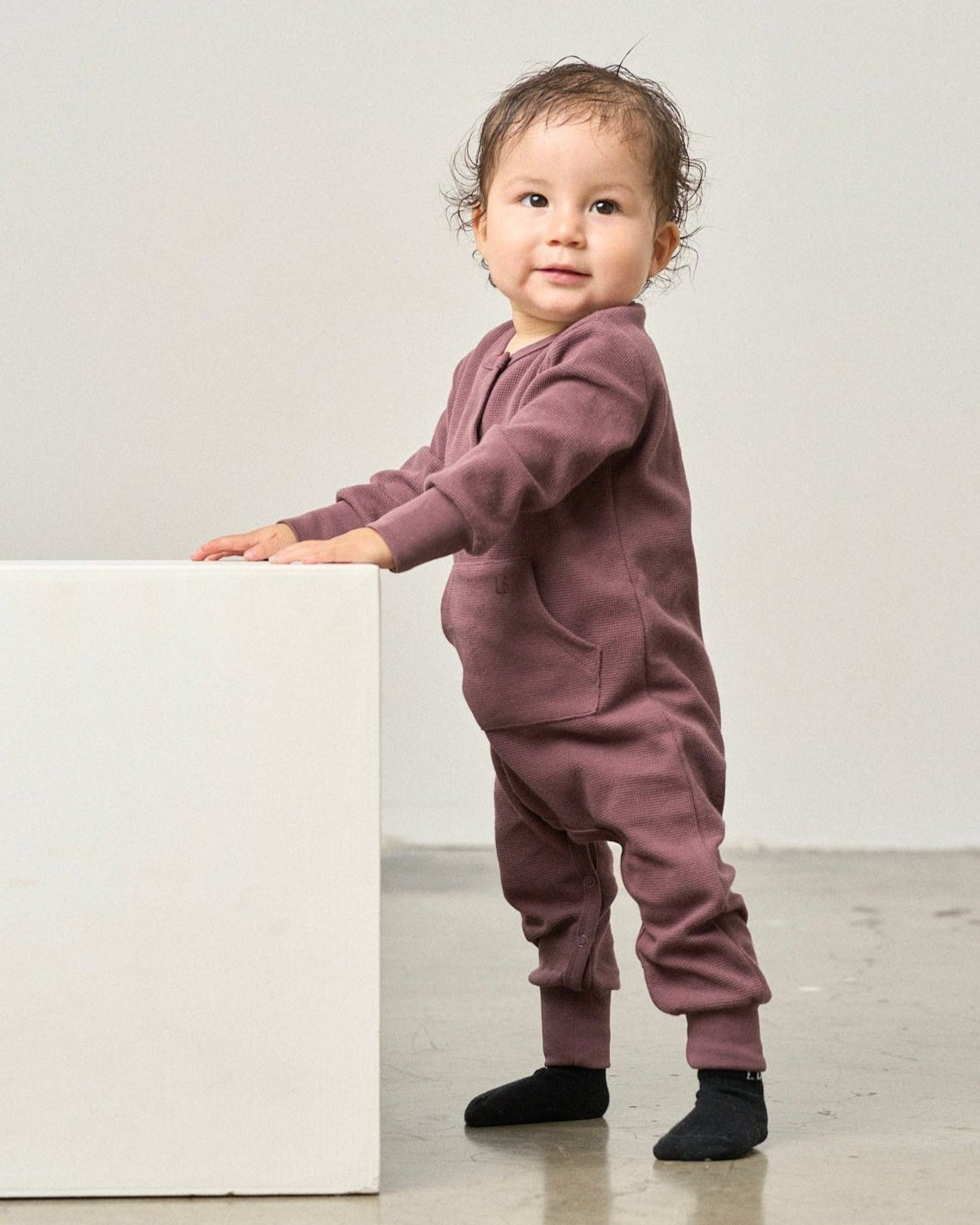 Waffle Romper - Huckleberry - Little Bipsy
