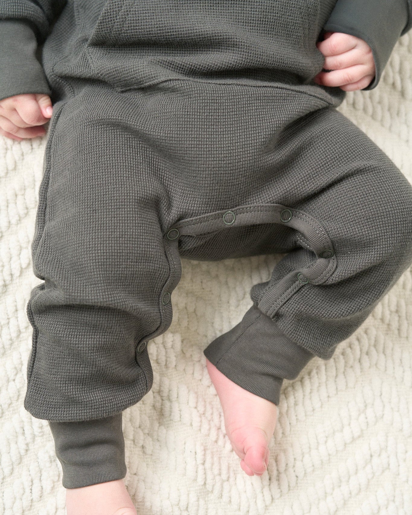 Waffle Romper - Shadow - Little Bipsy