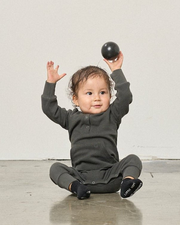 Waffle Romper - Shadow - Little Bipsy