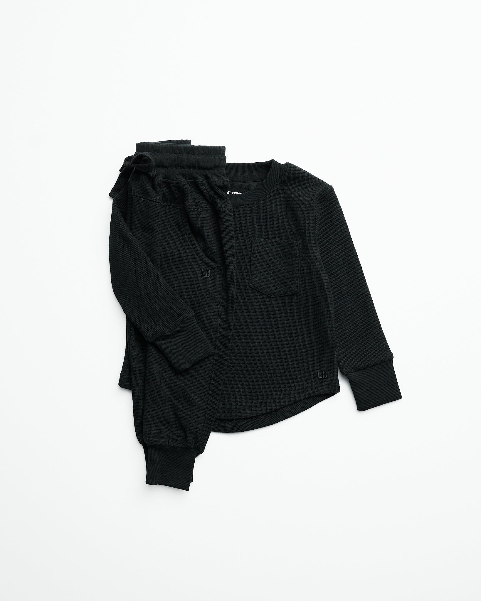 Waffle Top - Black - Little Bipsy