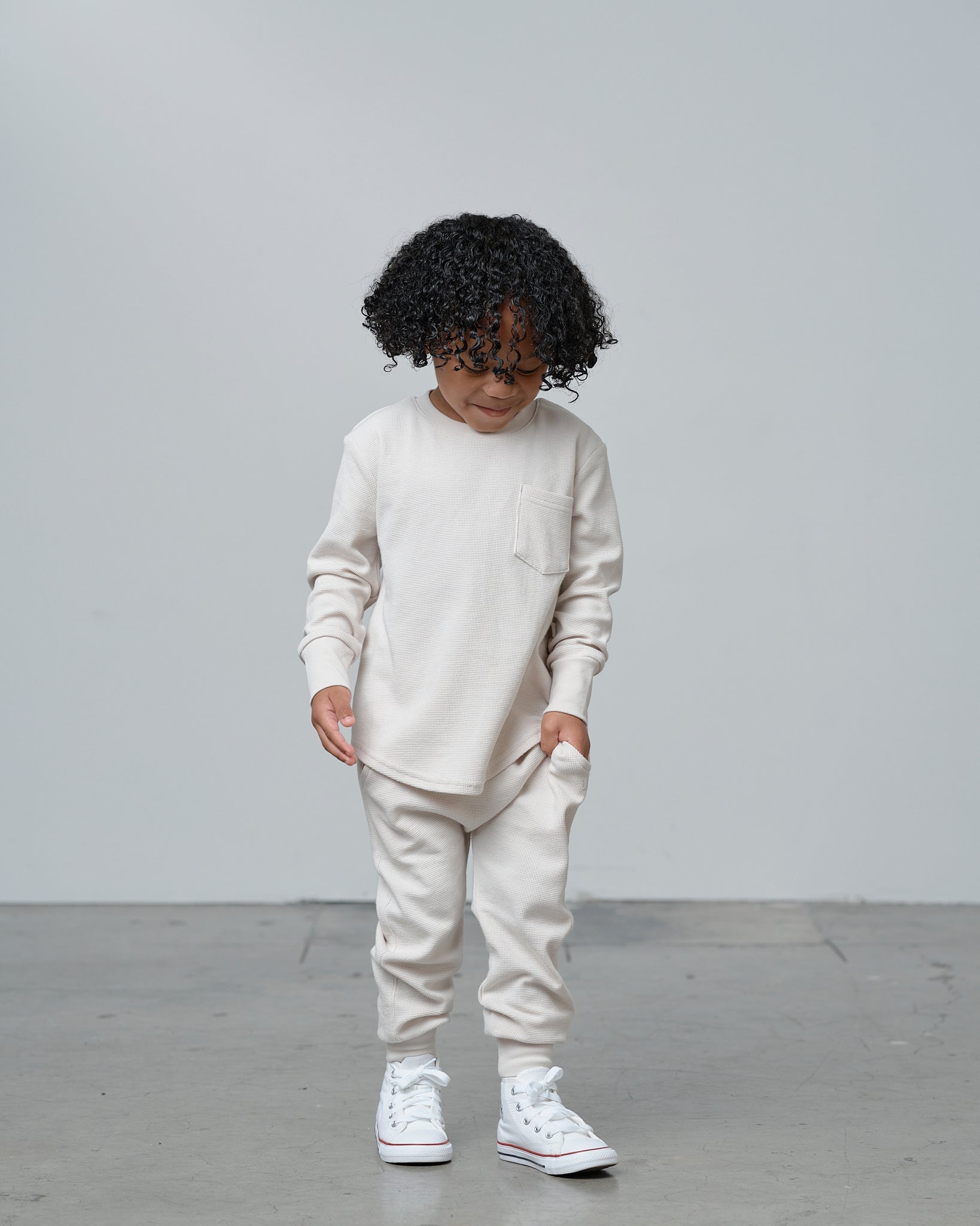Waffle Top - Cream - Little Bipsy