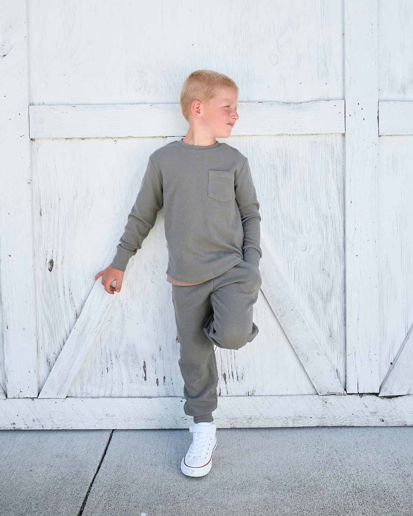 Waffle Top - Green - Little Bipsy