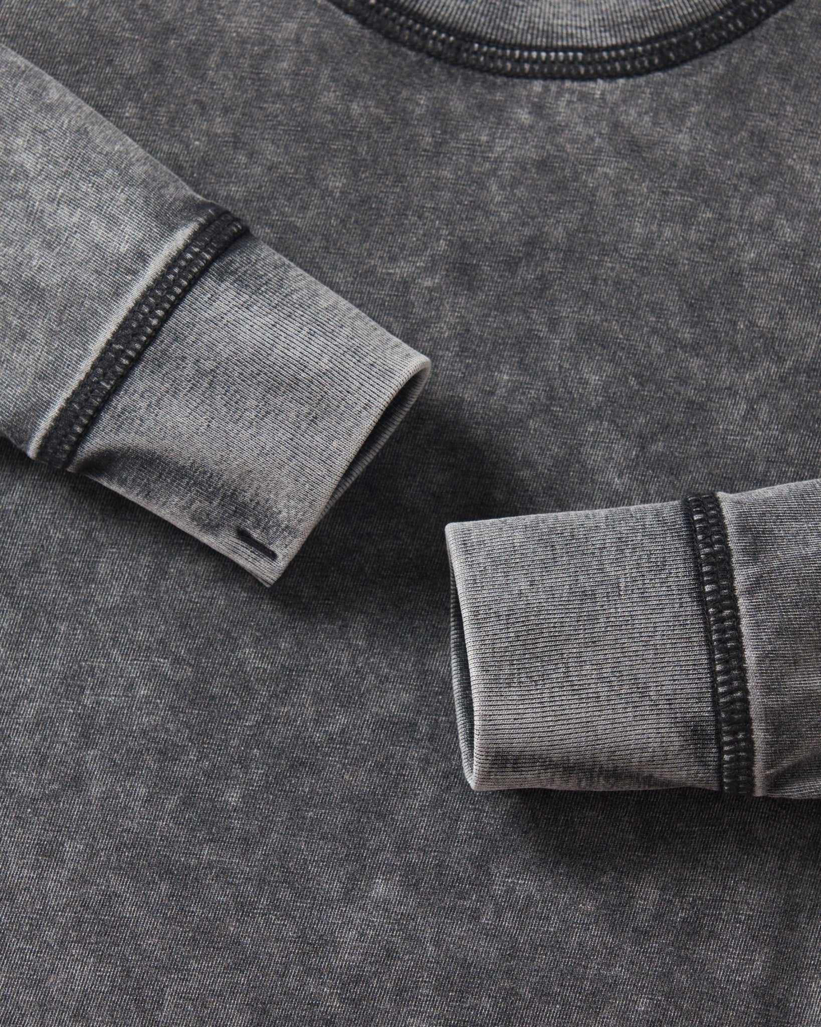 Washed Long Sleeve Tee - Charcoal - Little Bipsy