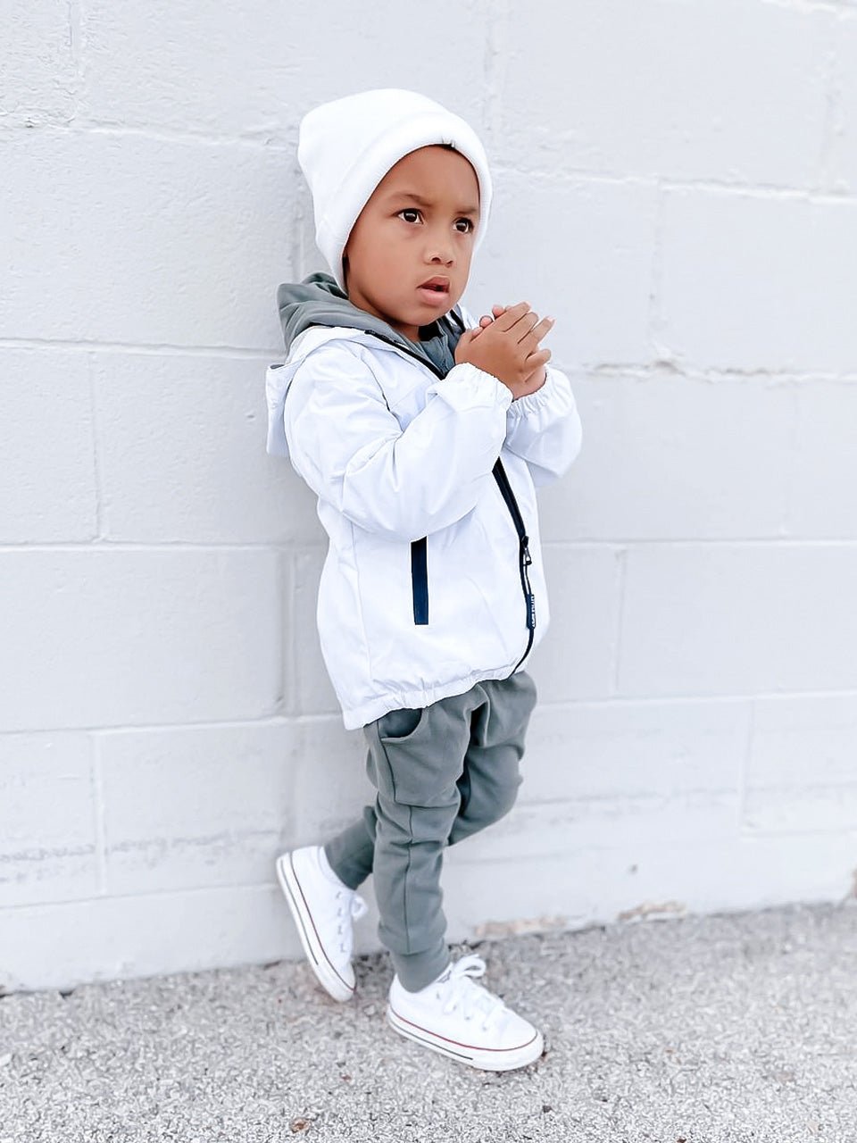 Windbreaker - White - Little Bipsy