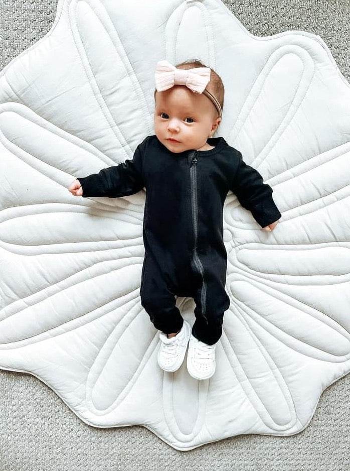 2-Way Zip Romper - Black - Little Bipsy