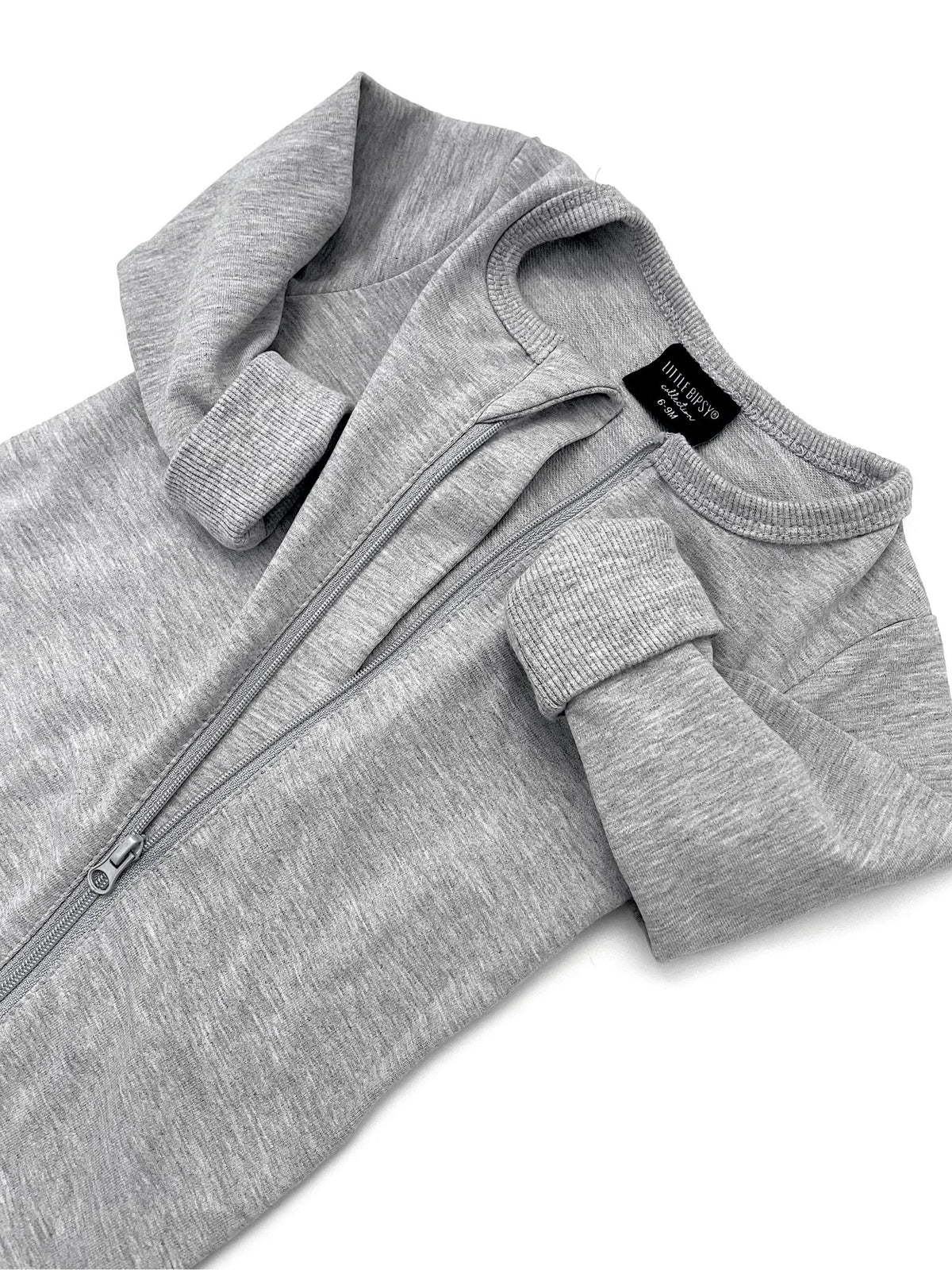 2-Way Zip Romper - Grey - Little Bipsy